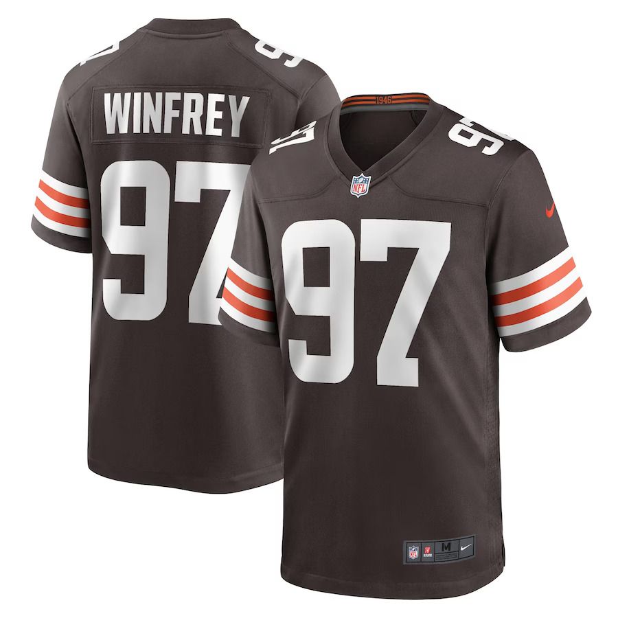 Men Cleveland Browns #97 Perrion Winfrey Nike Brown Game Player NFL Jersey